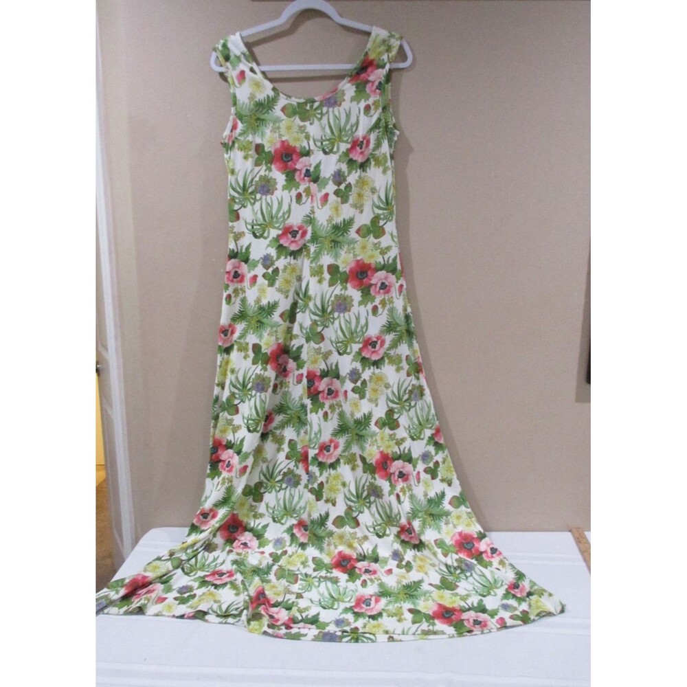 Vtg. Yves Jennet Sundress Women Sz 12 Multicolor Floral Garden All Over Print